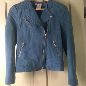 Paul & Joe Sister Blue Suede Moro Jacket